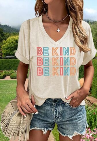 Graphic v Deck Shirt for Women Boho Floral Wildlowers Tee Cottagecore Summer T-Shirt Blouse in Kuwait