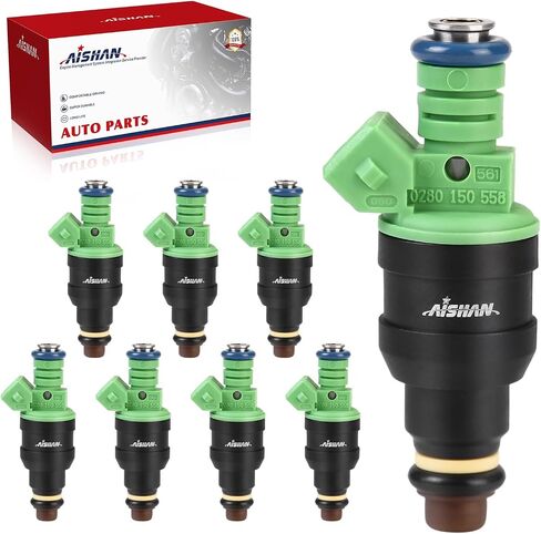 8PCS Fuel Injectors 4 Holes Compatible with Ford for Mustang, for Chevy Camaro Impala Corvette, for Pontiac Firebird GTO V8 4.6L 5.0L Replace# 0280150558 in Saudi Arabia