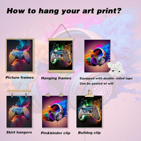 Sehsuvc غرفة ألعاب غرفة قماش الجدار مجموعة من 3 ، ملصقات ألعاب ديكور الجدار ، لوحات ألعاب صورة طباعة للأولاد غرفة غرفة غرفة نوم ديكور المنزل 12x16 في دون إطار in Kuwait