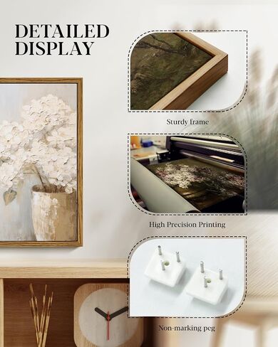 MTFBWY Framed Floral Vintage Wall Art, Hydrangea Wall Decor, Flower Pictures Painting Canvas Prints, Cottagecore Shelf Decor, Artwork for Walls, Bathroom, Bedroom, Living Room 8"x10" in Saudi Arabia