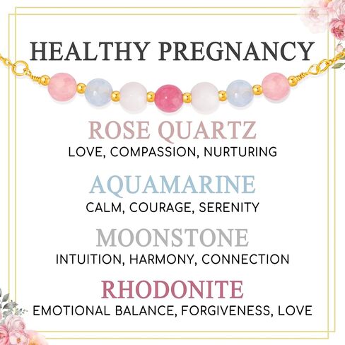 هدية الحمل الصحي Joycuff ، أساور Moonstone ، أساور الأمل للنساء ، عيد ميلاد عيد الميلاد عيد الميلاد لأول مرة هدايا أمي in Kuwait