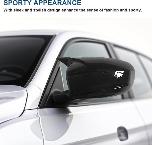 1 Pair Car Rearview Mirror Covers Compatible With Dodge Charger 2011-2023,Ox Horn Style Door Side Mirror Cover Cap,Glossy Black in Saudi Arabia
