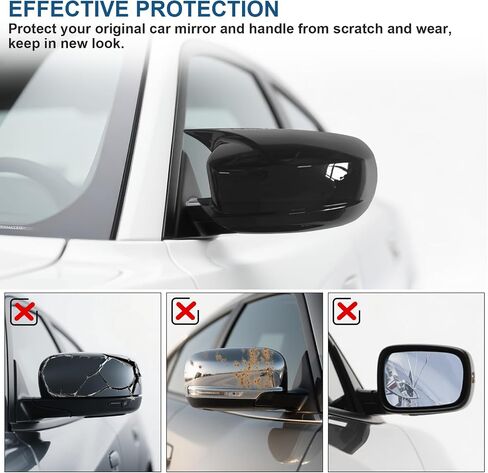 1 Pair Car Rearview Mirror Covers Compatible With Dodge Charger 2011-2023,Ox Horn Style Door Side Mirror Cover Cap,Glossy Black in Saudi Arabia