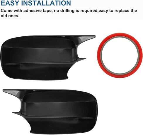 1 Pair Car Rearview Mirror Covers Compatible With Dodge Charger 2011-2023,Ox Horn Style Door Side Mirror Cover Cap,Glossy Black in Saudi Arabia