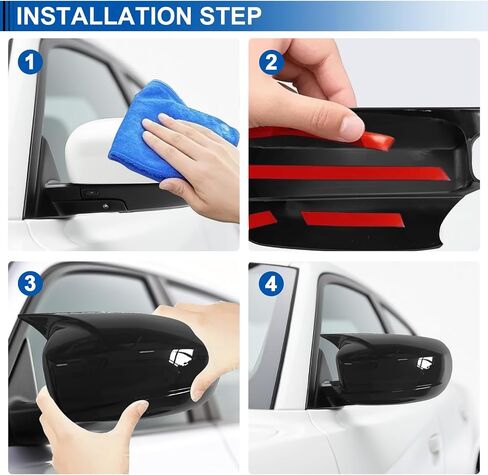 1 Pair Car Rearview Mirror Covers Compatible With Dodge Charger 2011-2023,Ox Horn Style Door Side Mirror Cover Cap,Glossy Black in Saudi Arabia