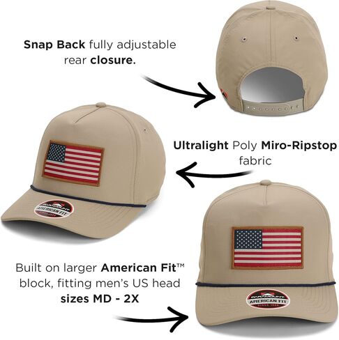 Paramount Outdoors American Flag Hats للرجال الوطني Americana Baseball Flag Caps American Fit Comfort Snapback in Saudi Arabia