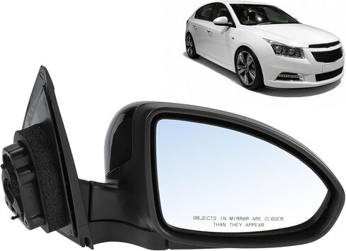 Motoforti 3Pin Left Driver Side Mirror Replacement for Chevrolet Cruze 11-15 Power Door Mirror Assembly Non-Heated Glass Manual Fold Gloss Black Replace# GM1320420 in Saudi Arabia