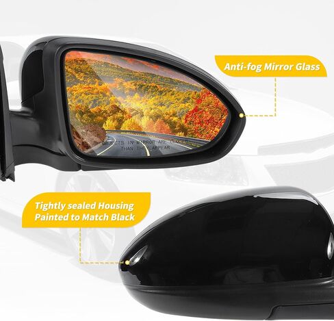 Motoforti 3Pin Left Driver Side Mirror Replacement for Chevrolet Cruze 11-15 Power Door Mirror Assembly Non-Heated Glass Manual Fold Gloss Black Replace# GM1320420 in Saudi Arabia