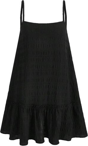 Floerns Women's Casual Swing Shift Dress Spaghetti Strap Flowy Loose Mini Cami Dress in Saudi Arabia