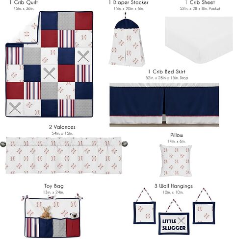 Sweet Jojo تصمم مجموعة أسرّة حمراء وأبيض وأزرق للبيسبول الرياضية in Kuwait