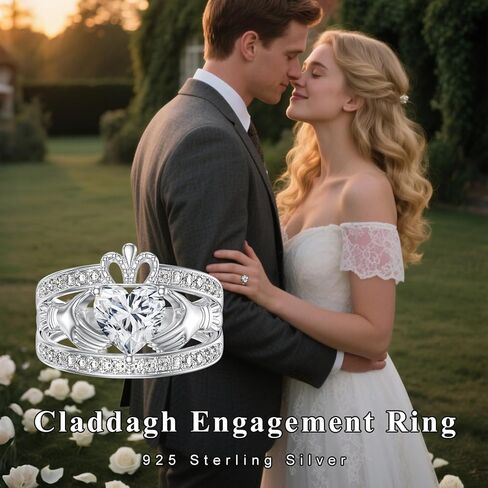 حلقات Claddagh للنساء 925 الجنيه الفضي الأيرلندي الايرلندي المشاركة في الذكرى السنوية in Kuwait