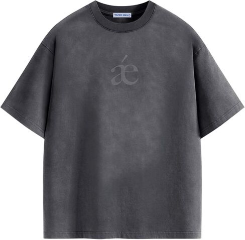 Aelfric Eden Mens Acid Wash T Shirts Oversized Heavyweight Cotton Vintage Tees Streetwear Casual Short Sleeve Tops in Saudi Arabia