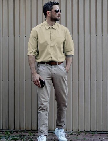 COOFANDY Mens Business Dress Shirt Casual Button Down Long Sleeve Shirts Regular Fit Solid in Saudi Arabia