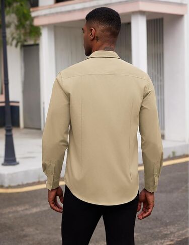 COOFANDY Mens Business Dress Shirt Casual Button Down Long Sleeve Shirts Regular Fit Solid in Saudi Arabia