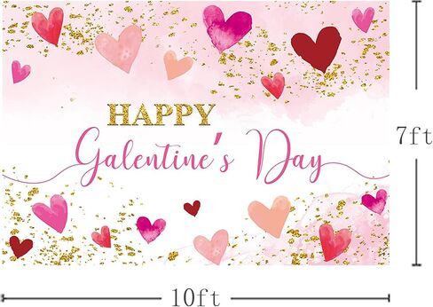 MEHOFOND Happy Galentine's Day Backdrop, Happy Galentine's Day Banner Red Pink Watercolor Love Hearts Gold Dots Photography Background Galentines Day Party Decorations Supplies Photo Booth Props 7x5ft in Saudi Arabia