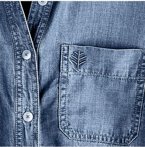 Coolibar UPF 50+ Women's Peninsula Chambray Shirt - Sun Protective in Saudi Arabia