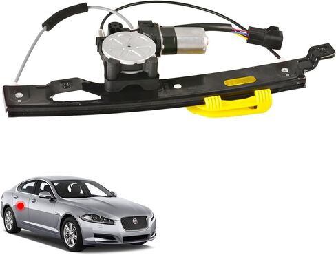 Rear Right Passenger Side Power Window Regulator with Motor Assembly Compatible for 2009-2015 Jaguar XF, 2010-2015 XFR, 2013-2015 XFR-S, Replacement C2Z26991 in Saudi Arabia