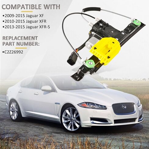 Rear Right Passenger Side Power Window Regulator with Motor Assembly Compatible for 2009-2015 Jaguar XF, 2010-2015 XFR, 2013-2015 XFR-S, Replacement C2Z26991 in Saudi Arabia