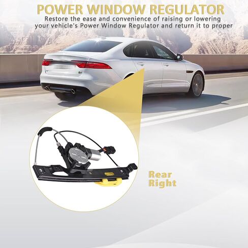 Rear Right Passenger Side Power Window Regulator with Motor Assembly Compatible for 2009-2015 Jaguar XF, 2010-2015 XFR, 2013-2015 XFR-S, Replacement C2Z26991 in Saudi Arabia