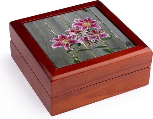 3dRose Stargazer Lily by Rustic Fence, Jewelry Box jb-228229-1 in Saudi Arabia