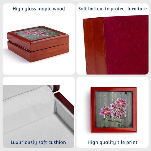 3dRose Stargazer Lily by Rustic Fence, Jewelry Box jb-228229-1 in Saudi Arabia