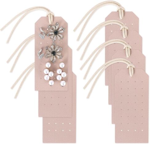7 PCS Leather Sture Stud Encorizer ، محمولة حنطي الحلق منظم الأذواق الثقبة بطاقات عرض جلدية ذات أقراط تتجول بطاقات مجوهرات معلقة لخواتم الأذن in Kuwait