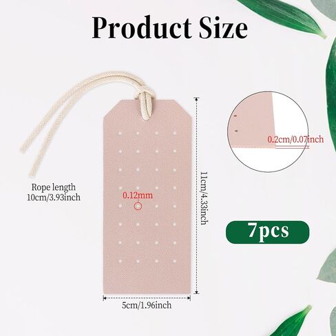 7 PCS Leather Sture Stud Encorizer ، محمولة حنطي الحلق منظم الأذواق الثقبة بطاقات عرض جلدية ذات أقراط تتجول بطاقات مجوهرات معلقة لخواتم الأذن in Kuwait
