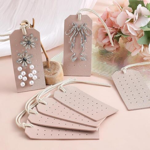 7 PCS Leather Sture Stud Encorizer ، محمولة حنطي الحلق منظم الأذواق الثقبة بطاقات عرض جلدية ذات أقراط تتجول بطاقات مجوهرات معلقة لخواتم الأذن in Kuwait