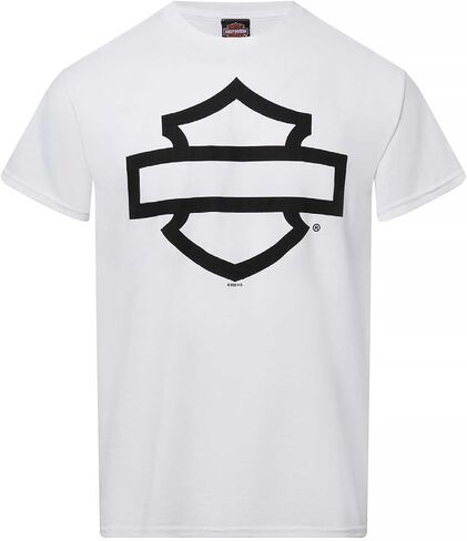 Harley-Davidson Men's Open Bar & Shield On White Short Sleeve Crew-Neck T-Shirt in Saudi Arabia