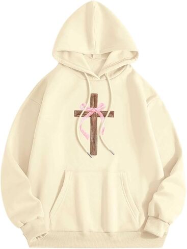 Pink Bow Hoodies for Women Teens Casual Baggy Letter Graphic Y2K Preppy Hoodie Oversized Hooded Long Sleeve Sweatshirts in Saudi Arabia