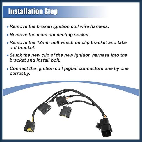 Ignition Coil Wire Harness for Kia Rio 12-14 for Kia Soul 10-12 for Hyundai Veloster 12-14 27350-2B000 Ignition Coil Extension Wire Harness Ignition Coil Pigtail Connector End Stylish Design in Saudi Arabia