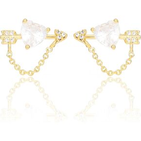 14k Gold Plated Cubic Zirconia Stud Earrings for Women Jewelry in Kuwait