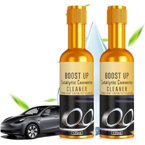 2PCS Catalytic Converter Cleaner Kit,Auto Parts Engine Cleaner,Exhaust System Pipe Carbon Removal Cleaner Treatment Additive Oil,Fuel System Treatment Oil for Gas and Diesel Car,120ML in Saudi Arabia