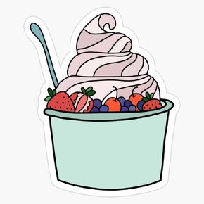 FRO yo Frozen Yogurt Cup Toppings toppings sticker Vinyl Proof Sticker Decal Decal Car Car Captop Window Sticker 5 " in Kuwait