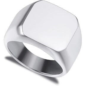 Personalized Stainless Steel Signet Ring Custom Picture Engraving Photo for Men Women Best Friend Memorial Gift Image with Ring Size Adjusters in Saudi Arabia
