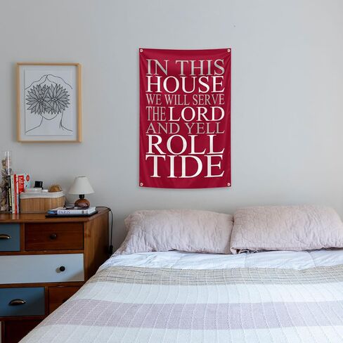 In This House Tapestry 2x3 Feet With 4 Brass Grommets.Indoor Outdoor Bedroom and College Dorm Wall Life Decoration Flag. in Saudi Arabia