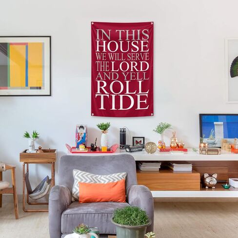 In This House Tapestry 2x3 Feet With 4 Brass Grommets.Indoor Outdoor Bedroom and College Dorm Wall Life Decoration Flag. in Saudi Arabia