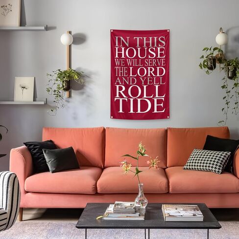 In This House Tapestry 2x3 Feet With 4 Brass Grommets.Indoor Outdoor Bedroom and College Dorm Wall Life Decoration Flag. in Saudi Arabia