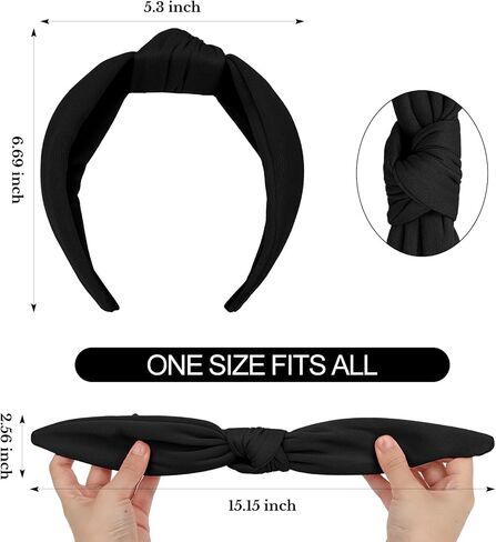 CURASA Headbands for Women Girls Non Slip Knotted Headband Wide Preppy Fashion Hairband Hot Pink Top Knot Decorative Hair Accessories Rose Red Fabric Hair Bands Yoga Elastic Head Bands For Thick Thin in Saudi Arabia