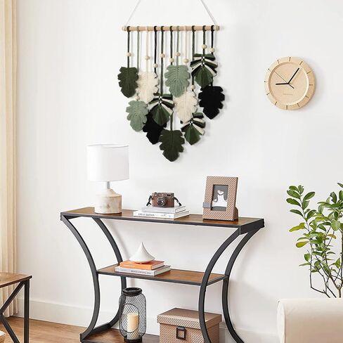 Khoyime Macrame Wall Hanging Boho Home Decor ، Bohemian Leaves Tapestry Tapestry Act Reshetic Wall Art Modern Handmade Leaf Hanging Decoration for Bedroom Room Room Office 15.7'w x 20'l in Kuwait