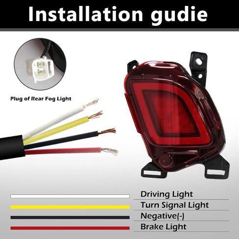 Rear Bumper Reflector Lights For Toyota Highlander 2015 2016 2017 2018 Tail light Driving Brake Light For Highlander Replacement LED Rear Fog Lamp in Kuwait