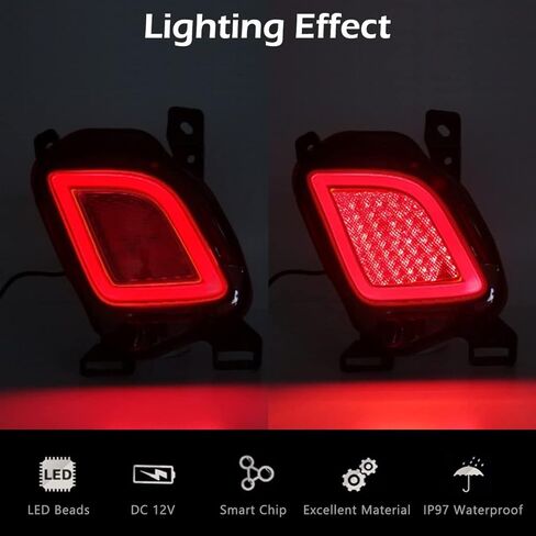 Rear Bumper Reflector Lights For Toyota Highlander 2015 2016 2017 2018 Tail light Driving Brake Light For Highlander Replacement LED Rear Fog Lamp in Kuwait