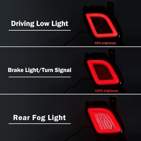 Rear Bumper Reflector Lights For Toyota Highlander 2015 2016 2017 2018 Tail light Driving Brake Light For Highlander Replacement LED Rear Fog Lamp in Kuwait