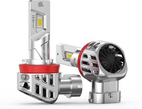 H11 LED Fog Light Bulbs, 66000LM 6500K Cool White, 1:1 Mini Size Plug and Play, 12000RPM Silent Fan, IP68 Waterproof, CANBUS Ready, Pack of 2 in Saudi Arabia