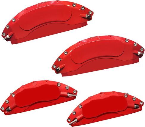 AOOA BRAKE DISC RED FARIVE COVER COVER COPER COPERINGE COPITES CHEVROLET SILVERADAD 1500 (2019-2025) و ESCALADE Suburbantahoe 2021-2024 ، GMC Yukon 2021-2024 ، GMC Sierra 1500 (2019-2024) (مجموعة من 4) in Kuwait
