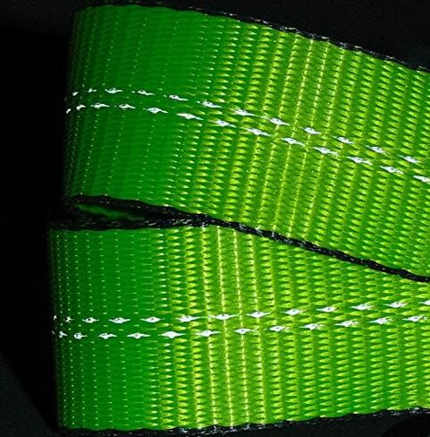 Mytee Products V Bridle Tow Strap 3" x 36" w/ 15" J Hook w/T-J Hooks, Hi VIZ/High Abrasion Green Webbing, 5400 lbs WLL | Recovery V-Strap w/Reinforced Webbing for Towing, Car Wrecker, Rollback in Saudi Arabia