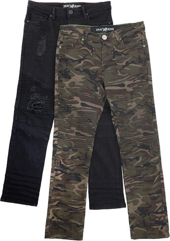 X RAY Big Boys & Little Kids (4-20) Stretch Slim Fit Pants Moto Denim Jeans in Saudi Arabia