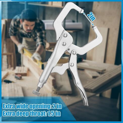 yexiya 6 pcs 6 بوصة قفل c المشبك الأصلي قفل نصائح منتظمة عادية سبيكة سبيكة قفل الصلب قفل c المشبك c for woodworking carpentry لحام المعدات الكهربائية ، الفضة in Saudi Arabia