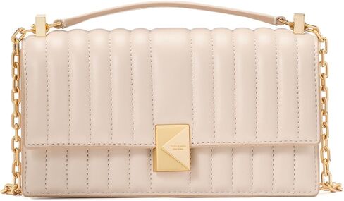 Kate Spade New York Deco Leather Leather Mini Flap Chain Crossbody ، Pastry Pink in Kuwait