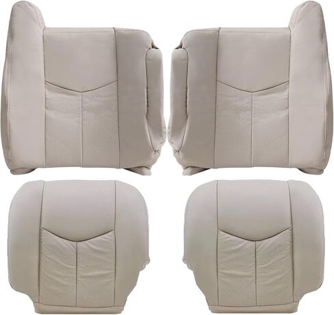 Secosautoparts Driver & Maptenger Bottom & Top Lean Back Back Back Microfiber Covers Covery Shale Light Neutral Tan #152 متوافق مع Cadillac Escalade Esv Escalade Ext 2003 2004 2005 in Saudi Arabia